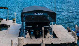 Canopy over a boat port providing shade and protection